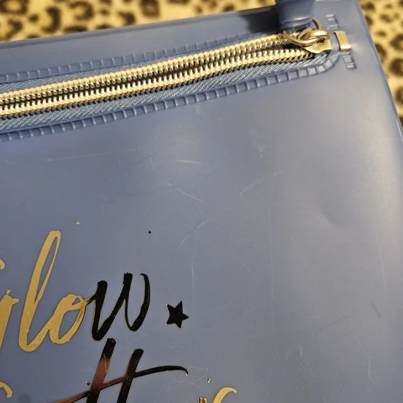 Glow Getter Blue Zippered Oversized Makeup Cosmetic Pouch Bag, 100% EVA, NWOT - Picture 6 of 8